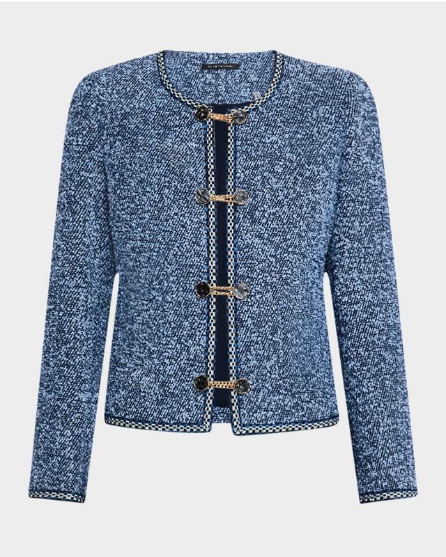 The Dionne Chain-Button Tweed Jacket